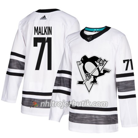 Män Ishockey Pittsburgh Penguins tröja Evgeni Malkin 71 Vit 2019 All-Star Adidas Authentic